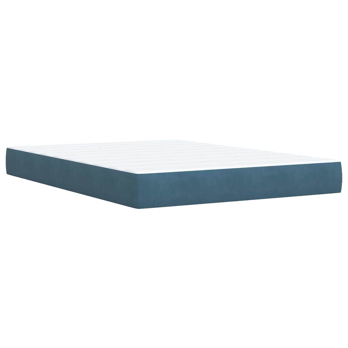 Boxspringbett mit Matratze mit Kopfteil Blau 140 x 200 cm Samt