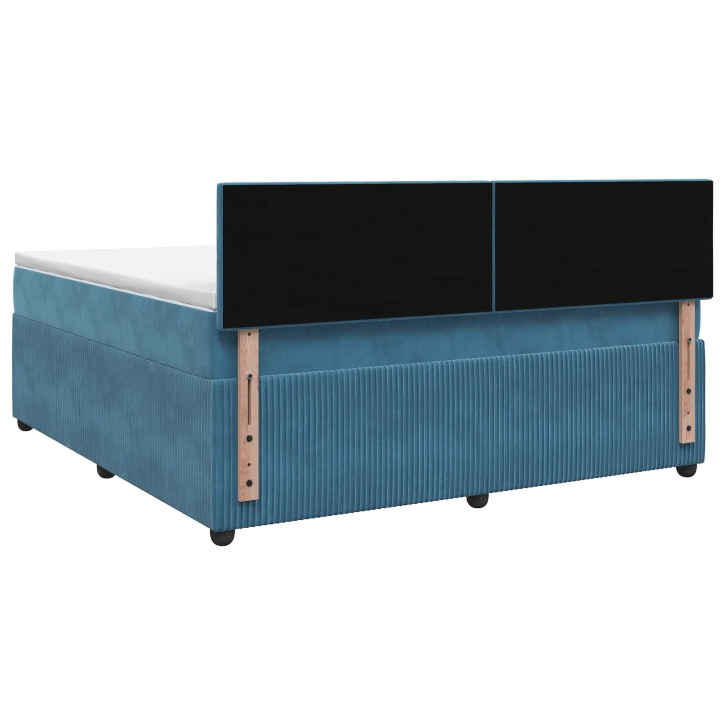 Boxspringbett mit Matratze mit Kopfteil Blau 140 x 200 cm Samt