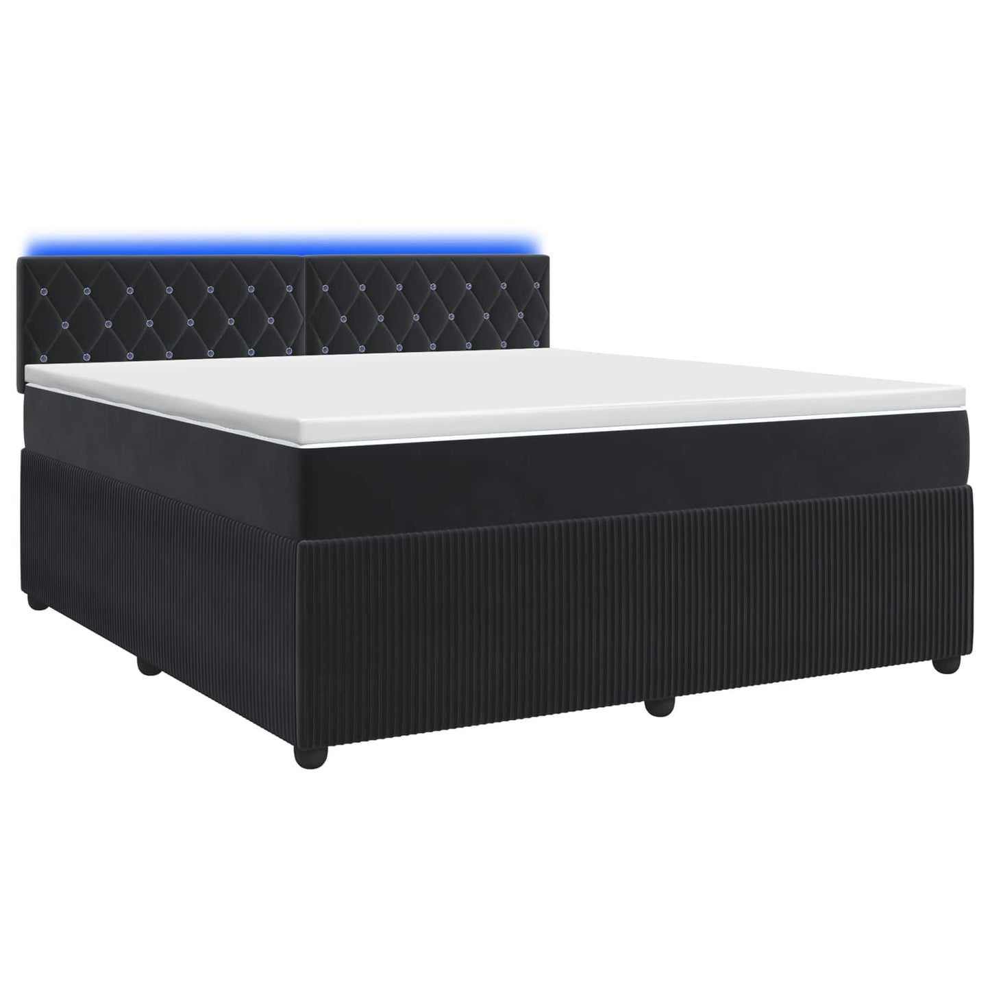 Boxspringbett mit Matratze Schwarz 160 x 200 cm Samt