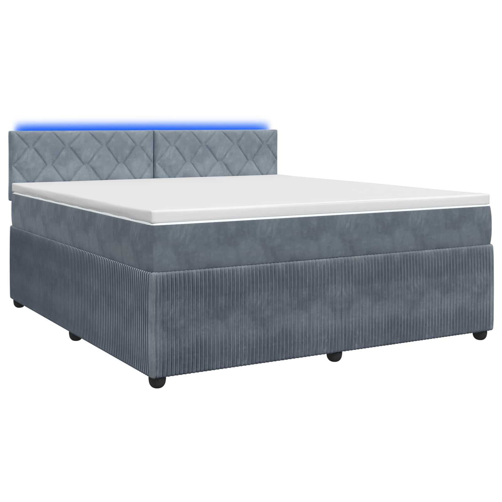 Boxspringbett mit Matratze Dunkelgrau 160 x 200 cm Samt