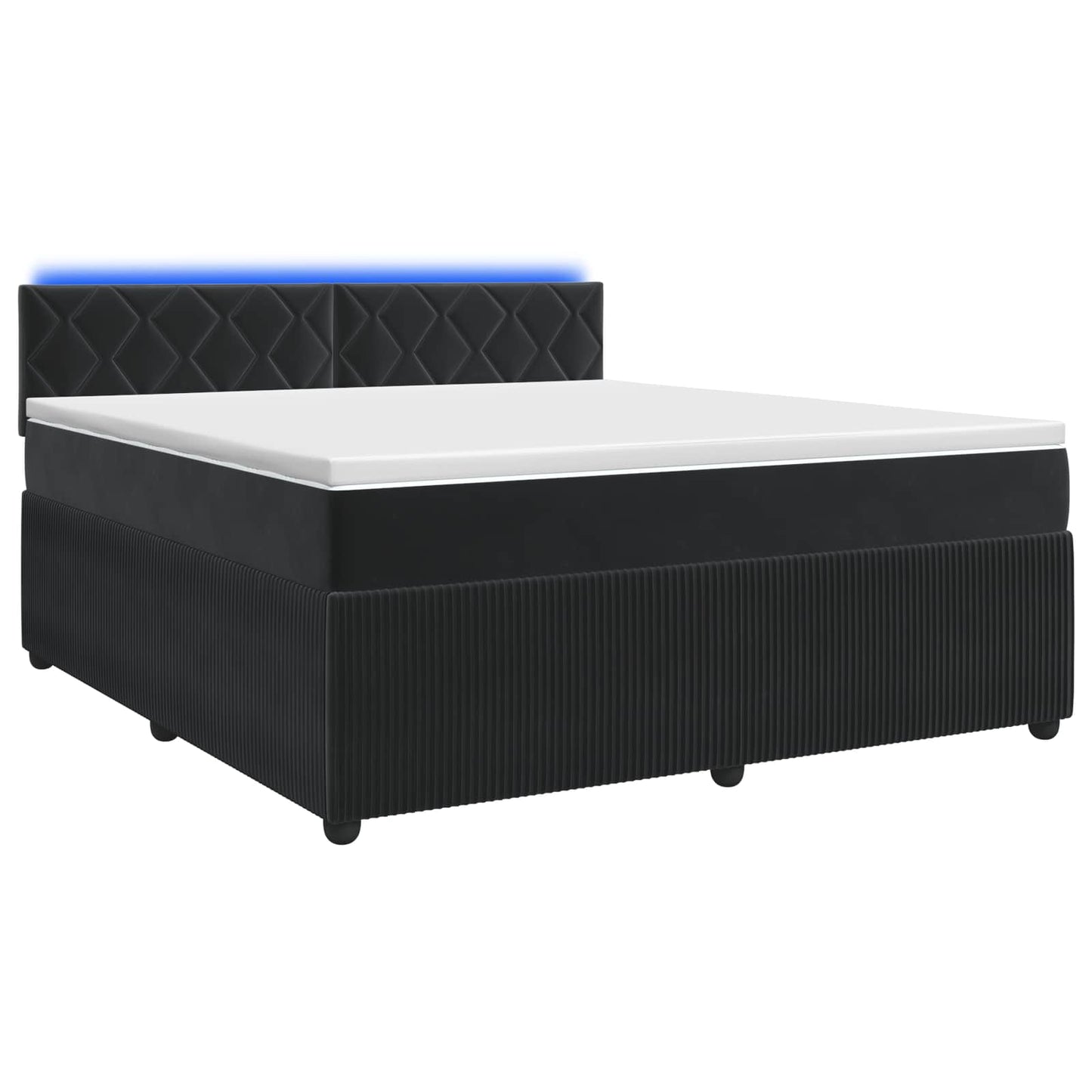 Boxspringbett mit Matratze Schwarz 160 x 200 cm Samt