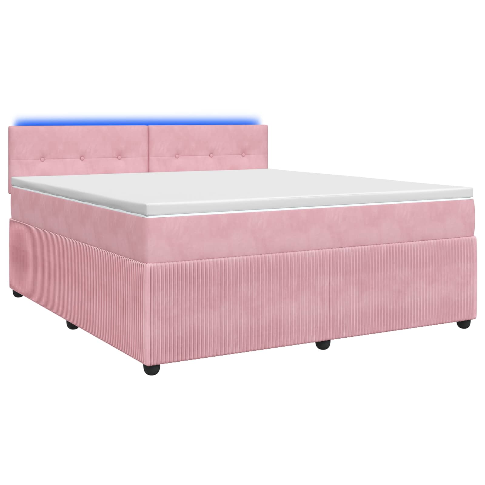 Boxspringbett mit Matratze mit Kopfteil Rosa 180 x 200 cm Samt