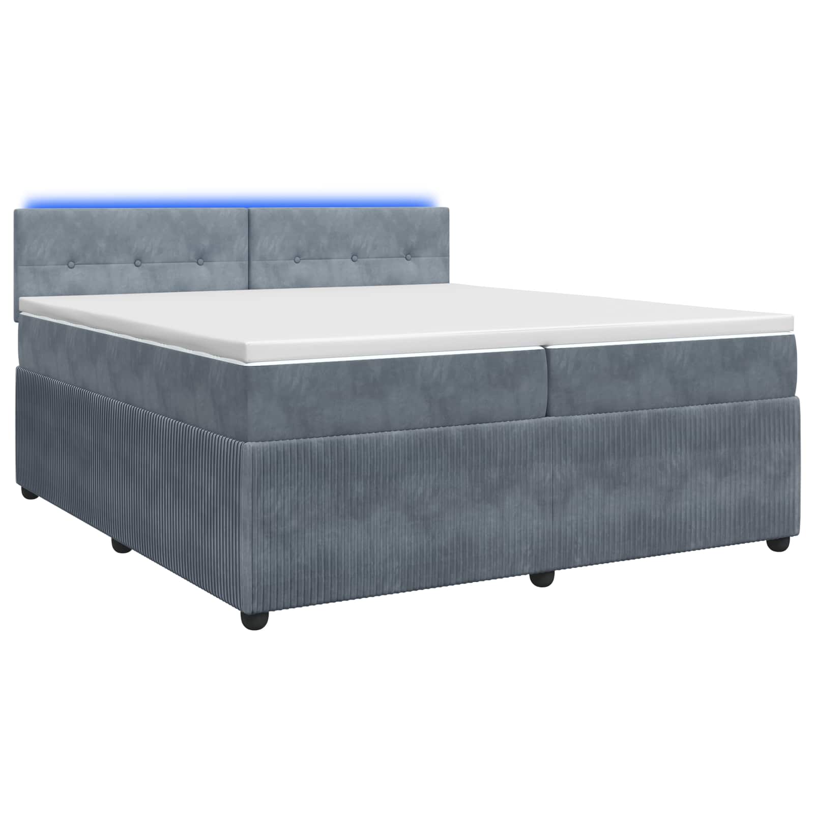 Boxspringbett mit Matratze Dunkelgrau 200 x 200 cm Samt