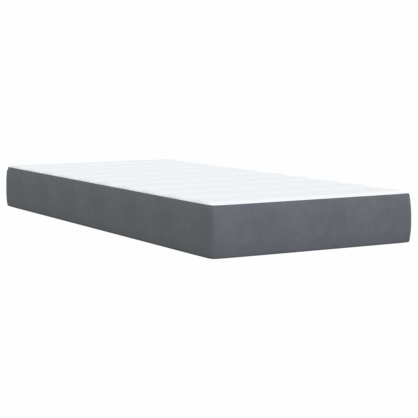 Boxspringbett mit Matratze und LED Dunkelgrau 90 x 190 cm Samt
