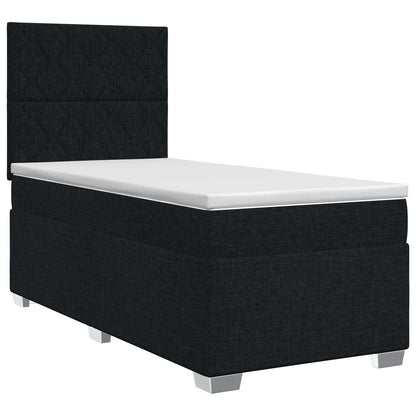 Boxspringbett mit Matratze Schwarz 80 x 200 cm Stoff