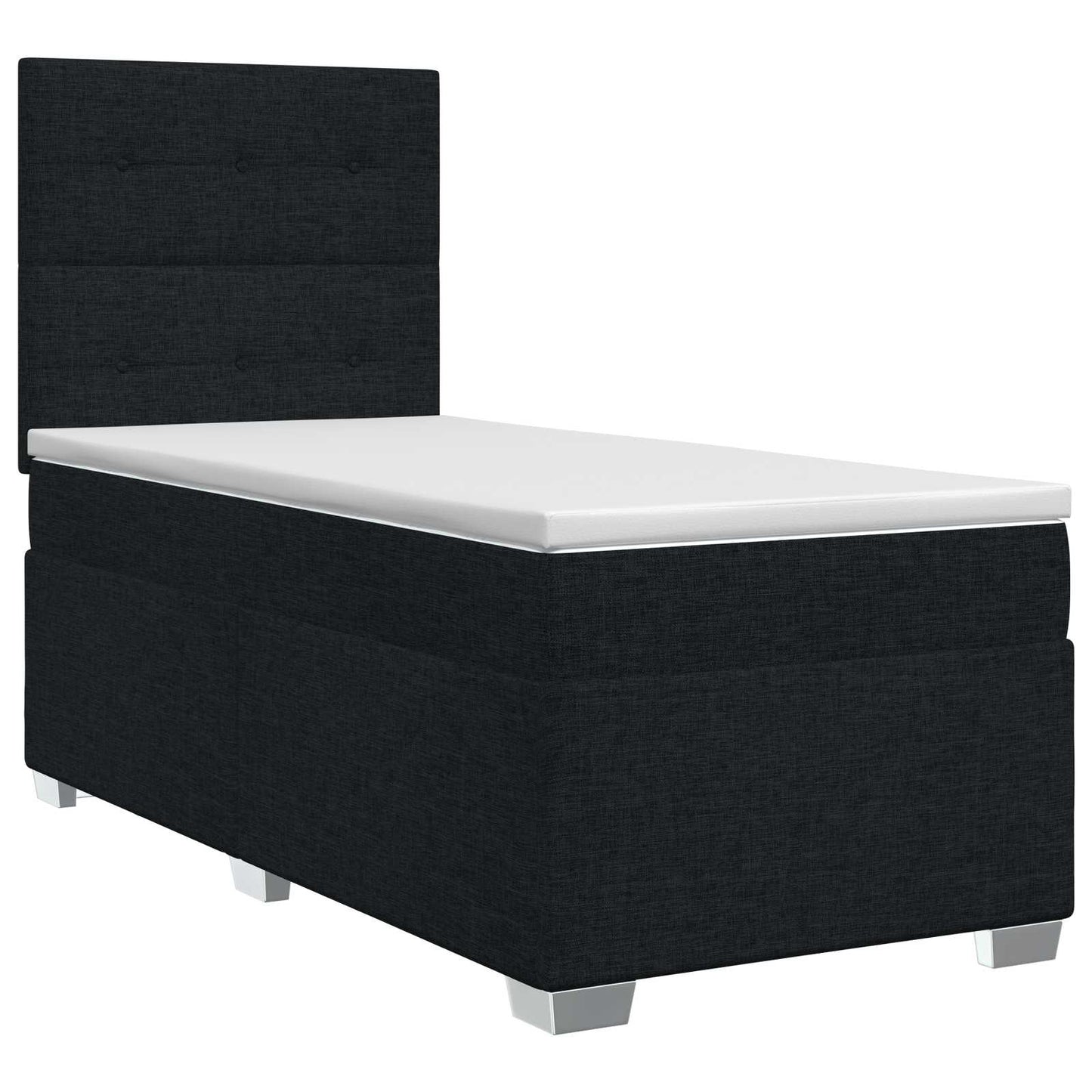Boxspringbett mit Matratze Schwarz 90 x 190 cm Stoff