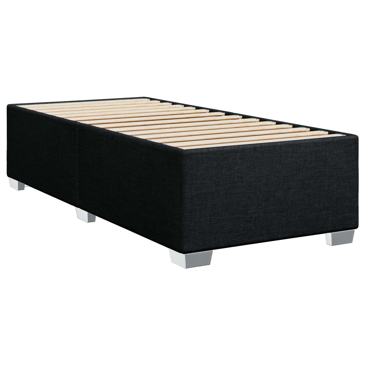 Boxspringbett mit Matratze Schwarz 90 x 200 cm Stoff