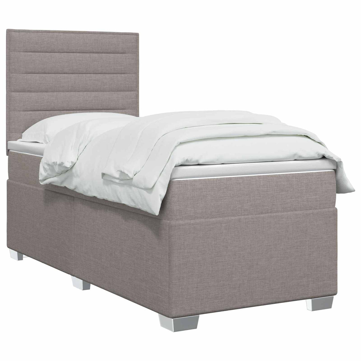 Boxspringbett mit Matratze mit Kopfteil Taupe 90 x 200 cm Stoff