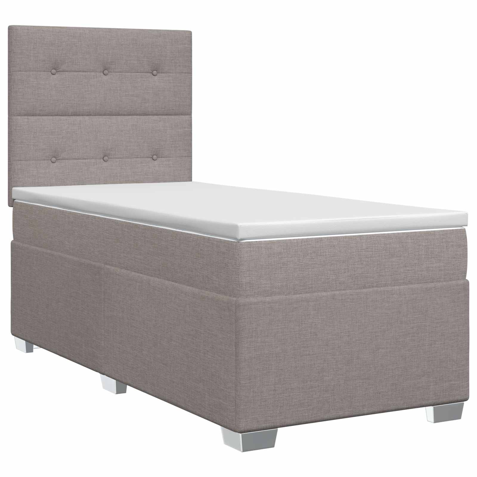 Boxspringbett mit Matratze mit Kopfteil Taupe 90 x 200 cm Stoff