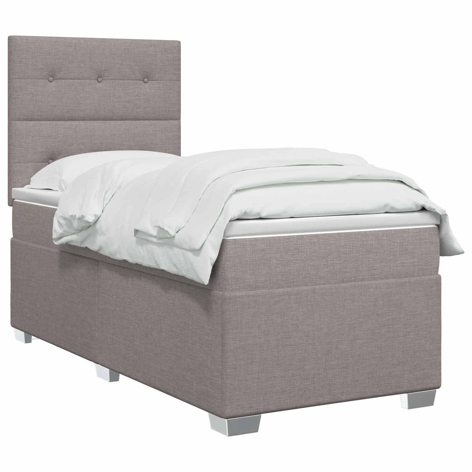 Boxspringbett mit Matratze mit Kopfteil Taupe 90 x 200 cm Stoff