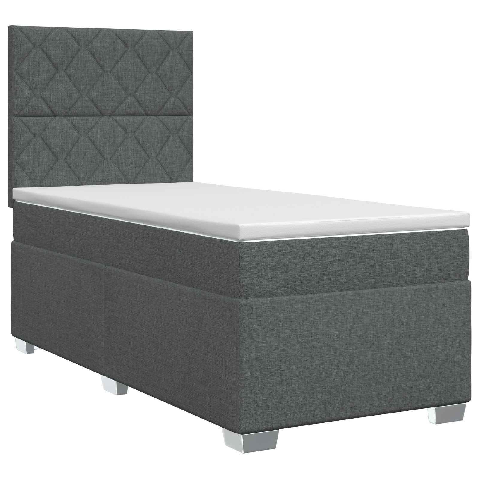 Boxspringbett mit Matratze Dunkelgrau 90 x 200 cm Stoff