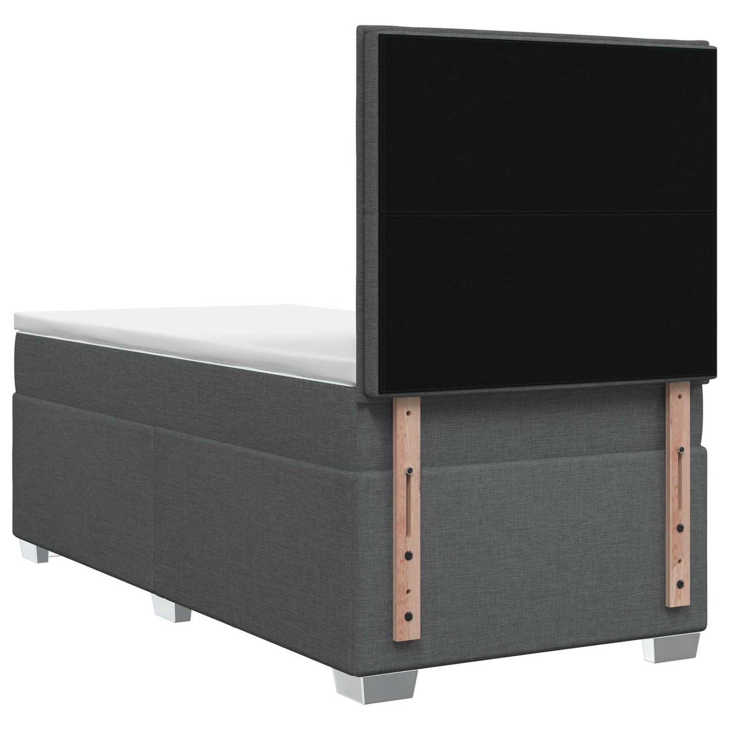 Boxspringbett mit Matratze Dunkelgrau 100 x 200 cm Stoff