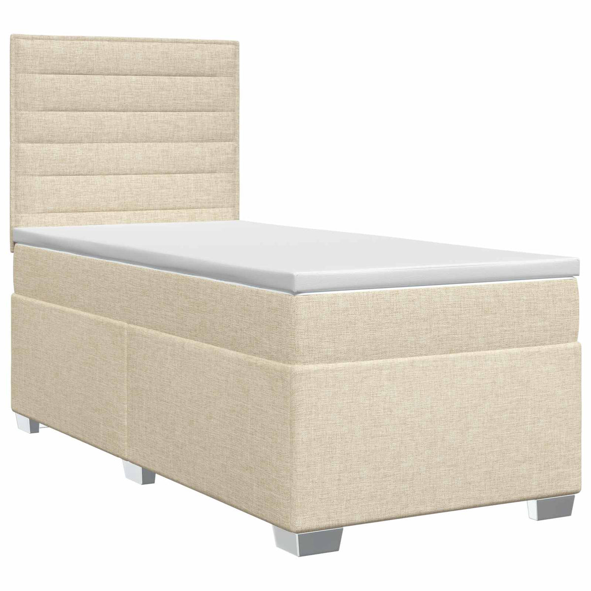 Boxspringbett mit Matratze Creme 100 x 200 cm Stoff