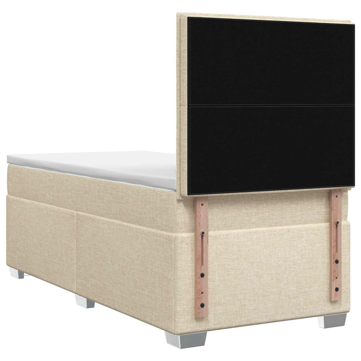 Boxspringbett mit Matratze Creme 100 x 200 cm Stoff