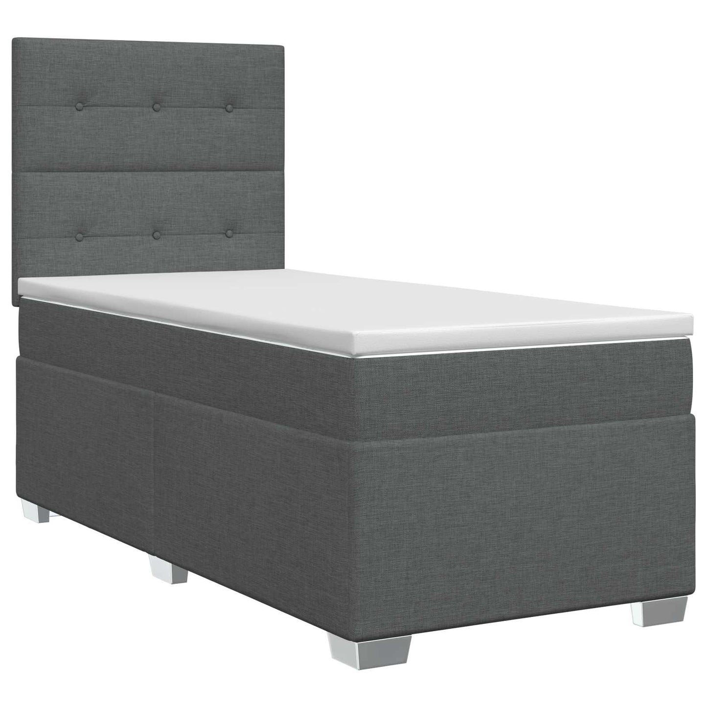 Boxspringbett mit Matratze Dunkelgrau 100 x 200 cm Stoff