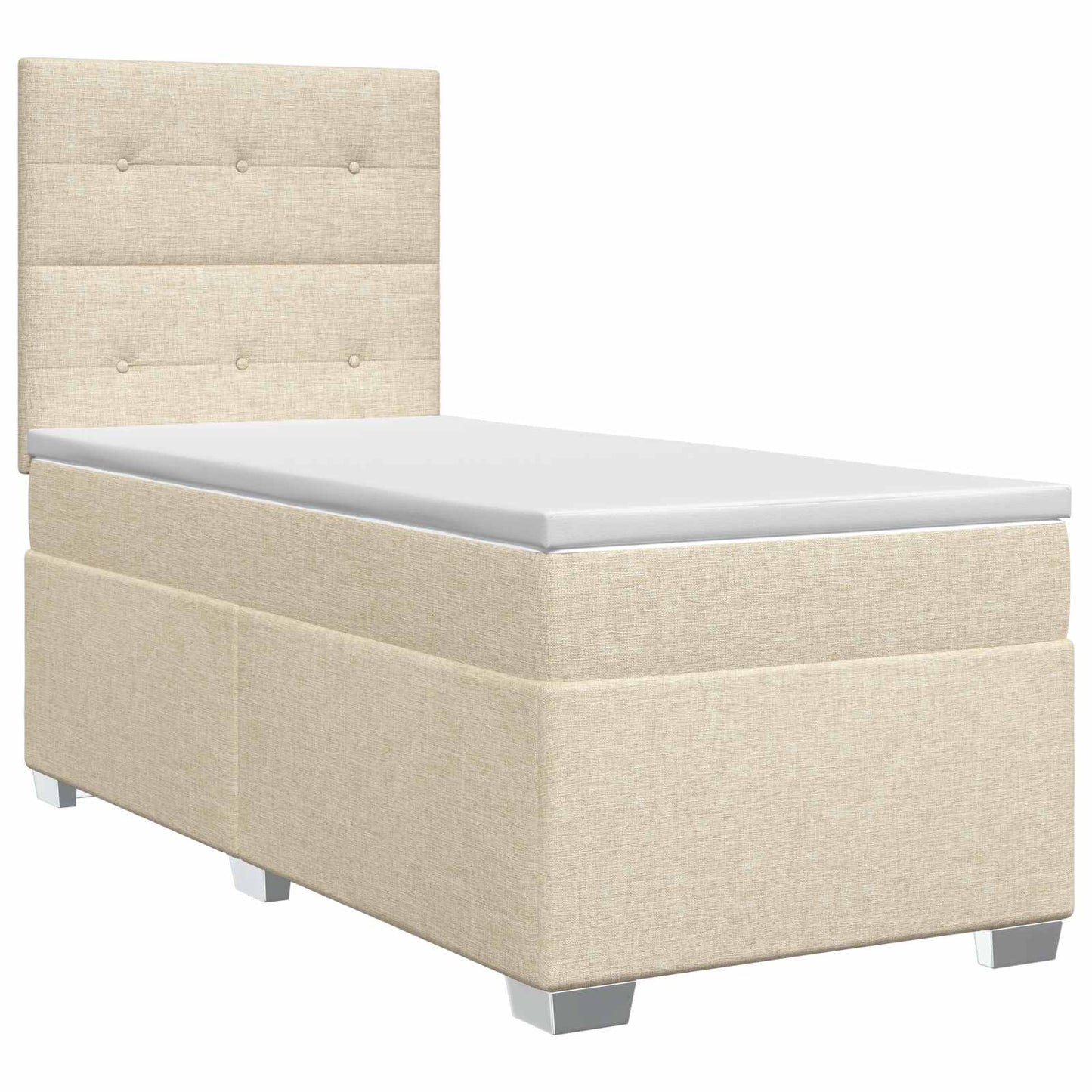 Boxspringbett mit Matratze Creme 100 x 200 cm Stoff