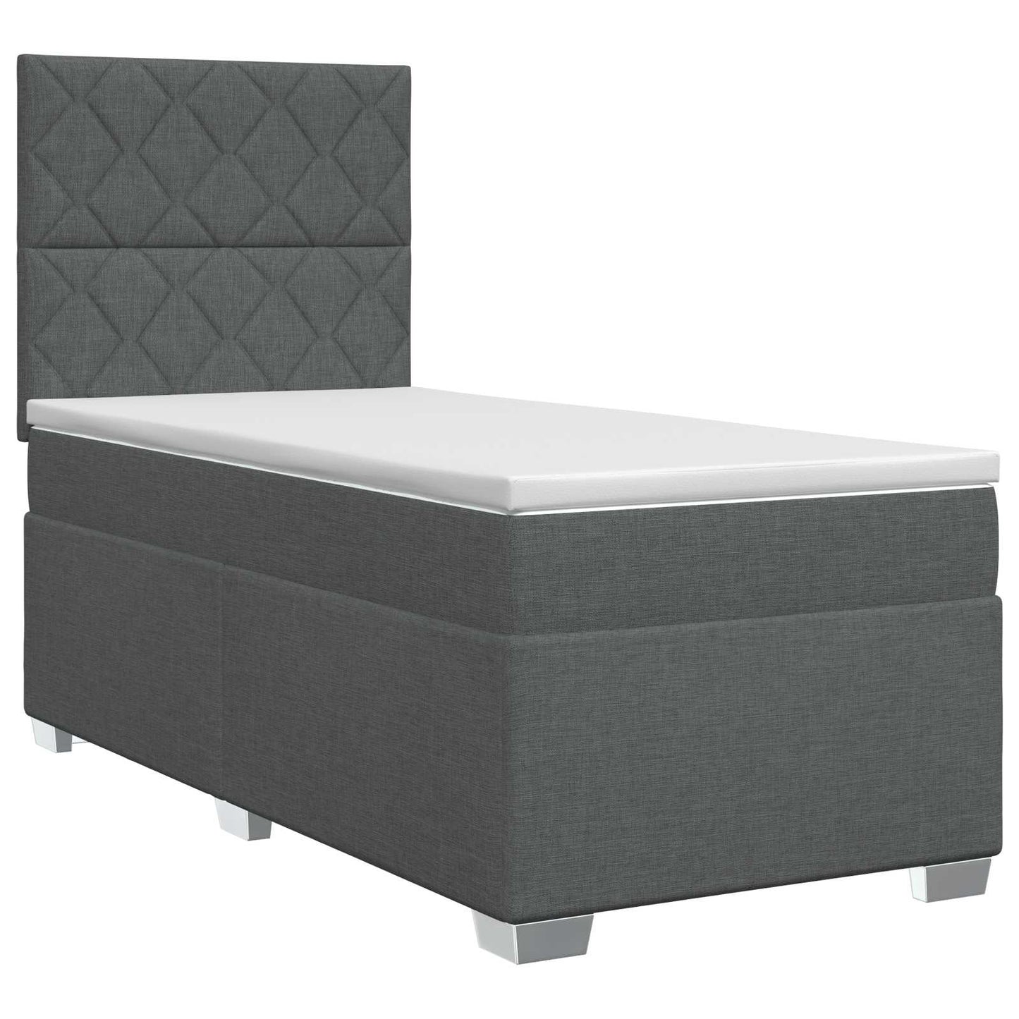 Boxspringbett mit Matratze Dunkelgrau 100 x 200 cm Stoff