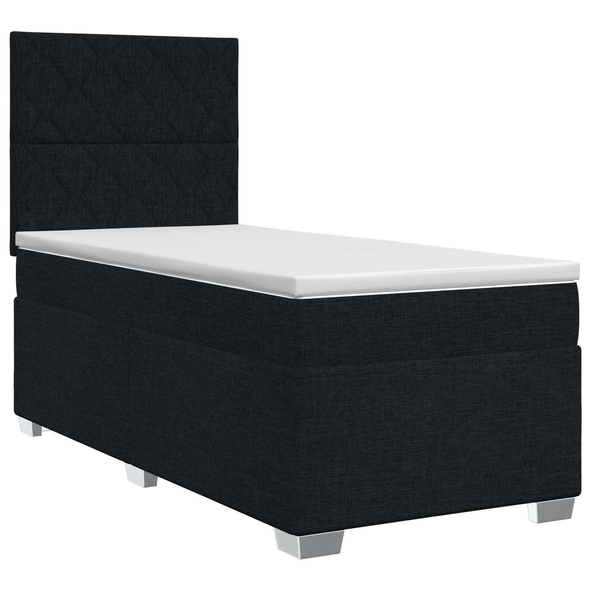 Boxspringbett mit Matratze Schwarz 100 x 200 cm Stoff