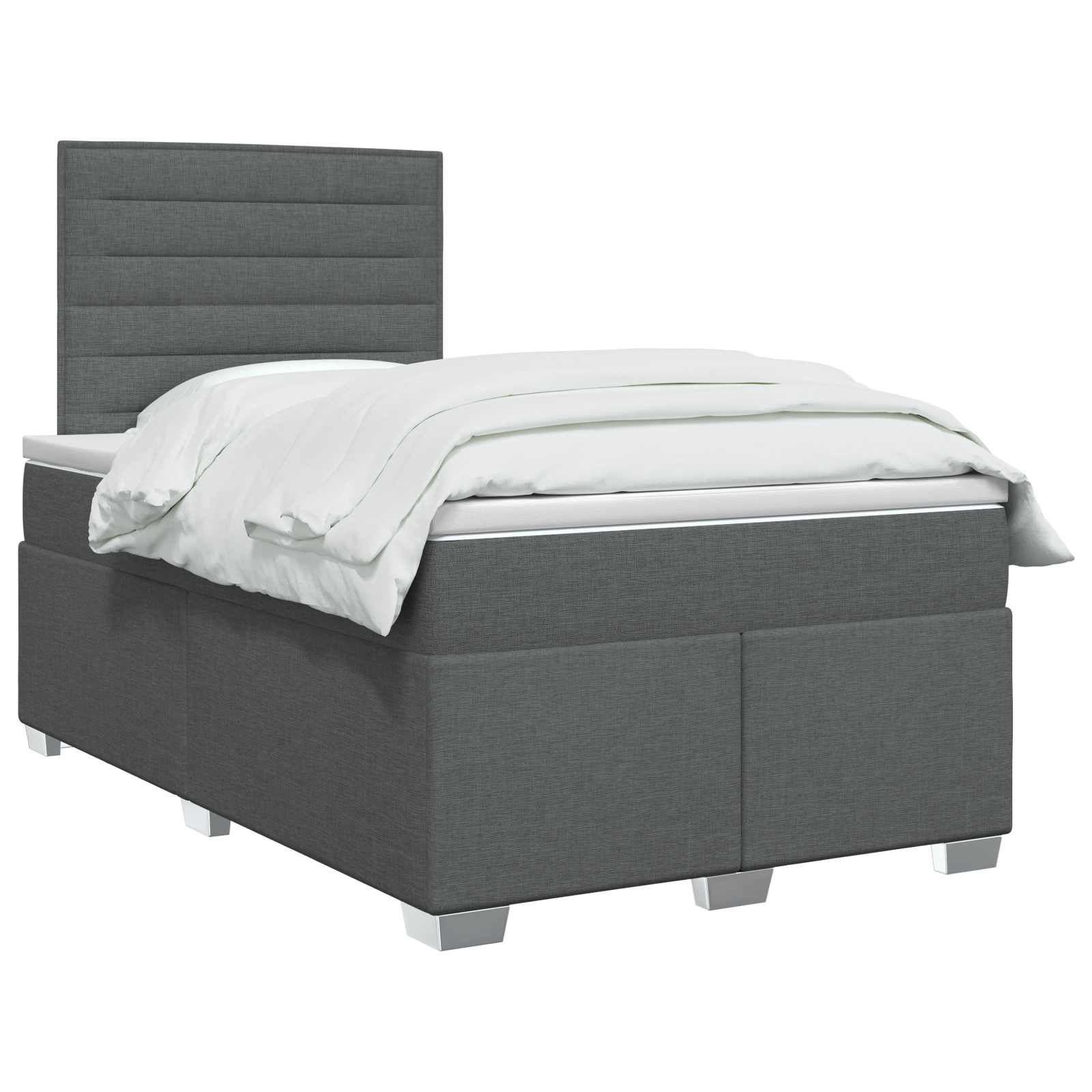 Boxspringbett mit Matratze Dunkelgrau 120 x 190 cm Stoff