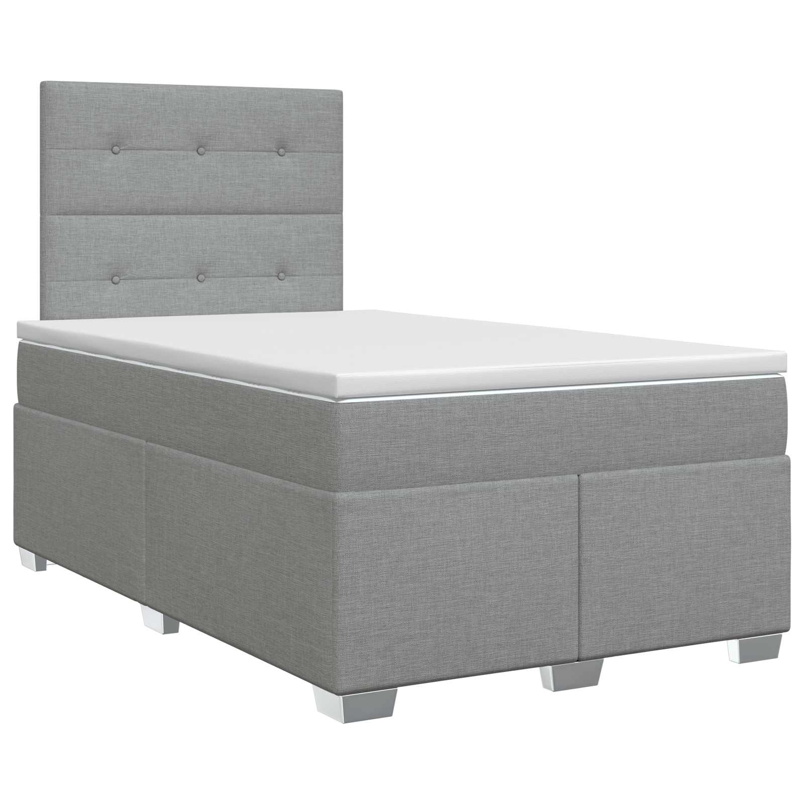 Boxspringbett mit Matratze Hellgrau 120 x 190 cm Stoff