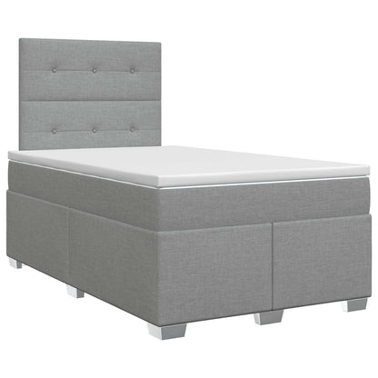 Boxspringbett mit Matratze Hellgrau 120 x 190 cm Stoff