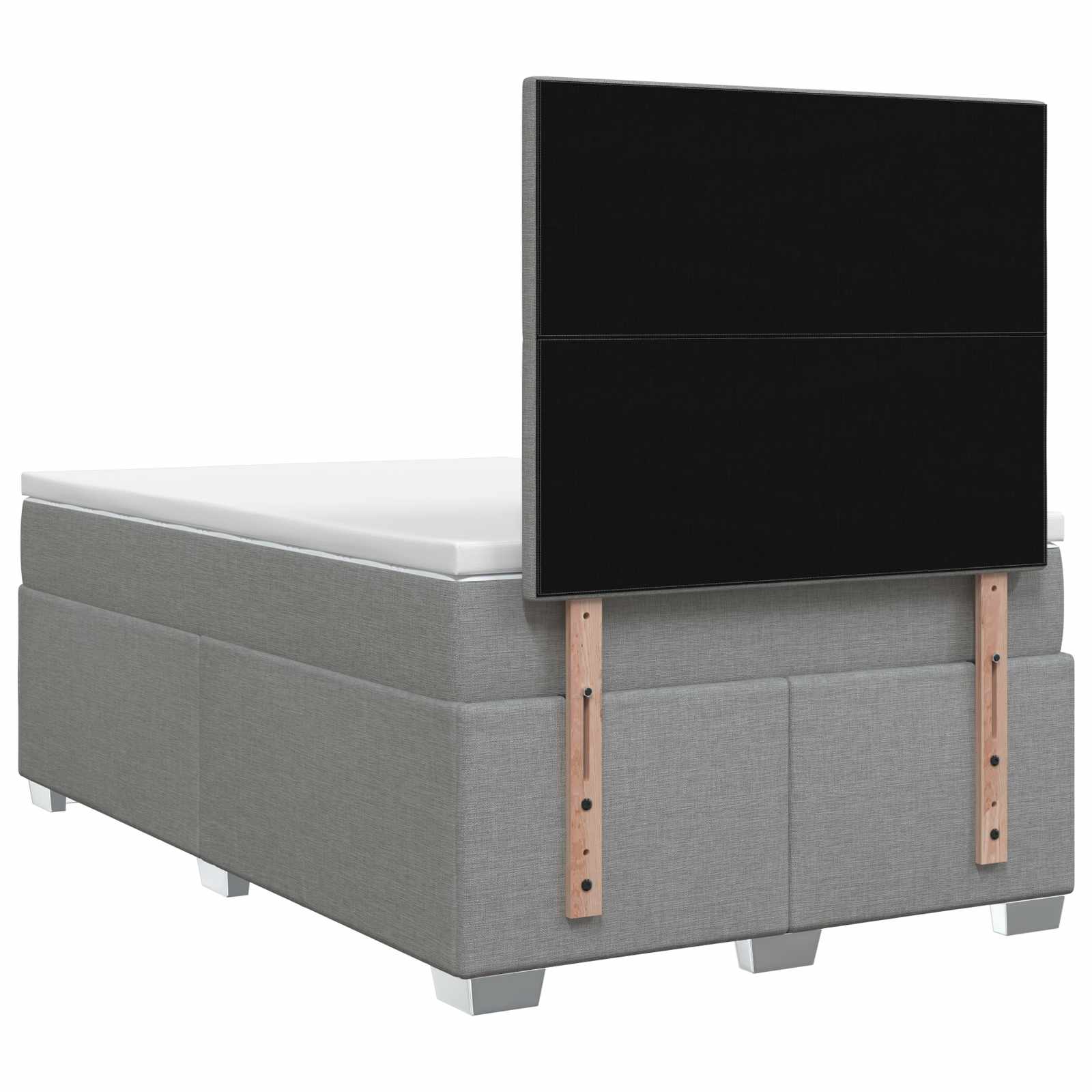 Boxspringbett mit Matratze Hellgrau 120 x 190 cm Stoff