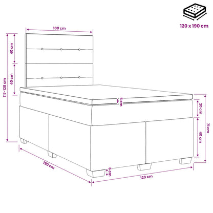 Boxspringbett mit Matratze Hellgrau 120 x 190 cm Stoff