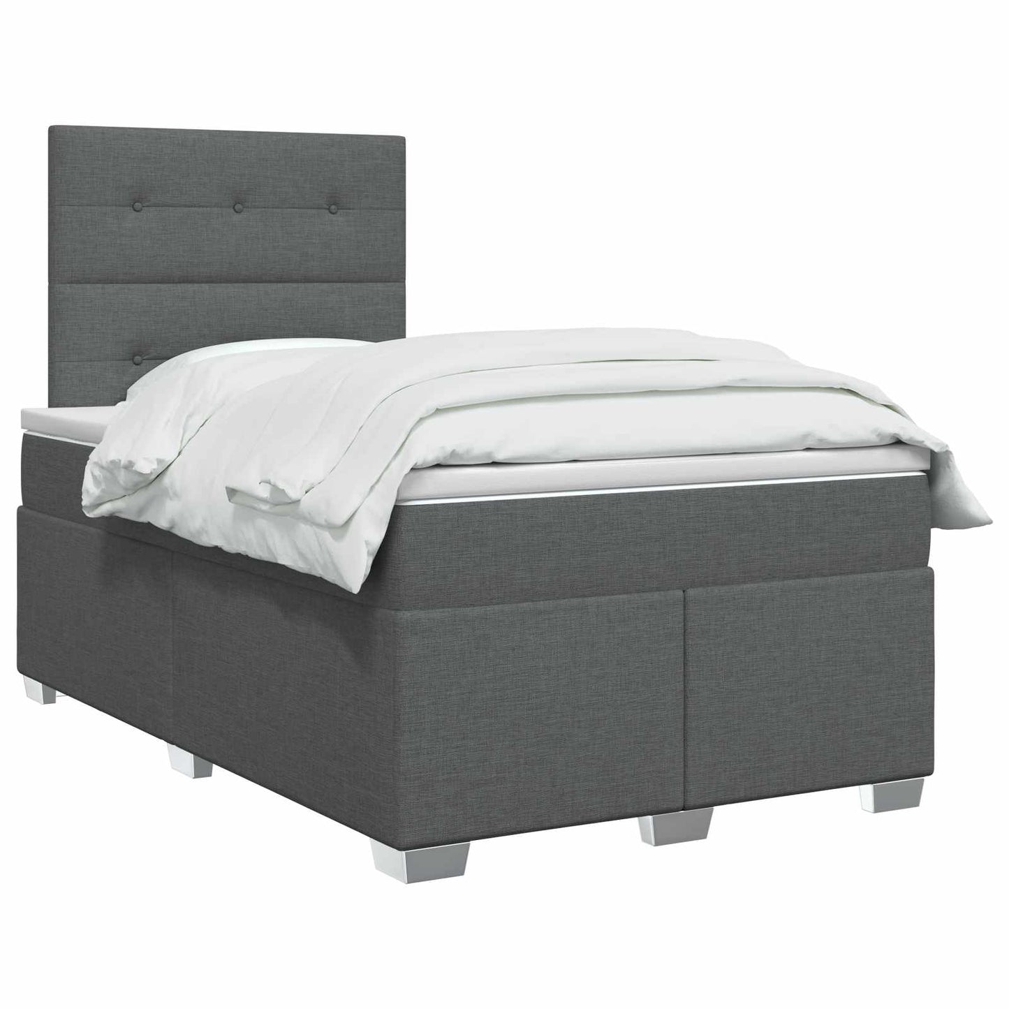Boxspringbett mit Matratze Dunkelgrau 120 x 190 cm Stoff