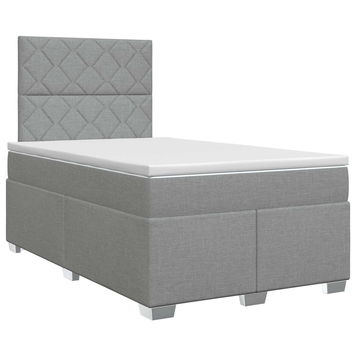 Boxspringbett mit Matratze Hellgrau 120 x 190 cm Stoff