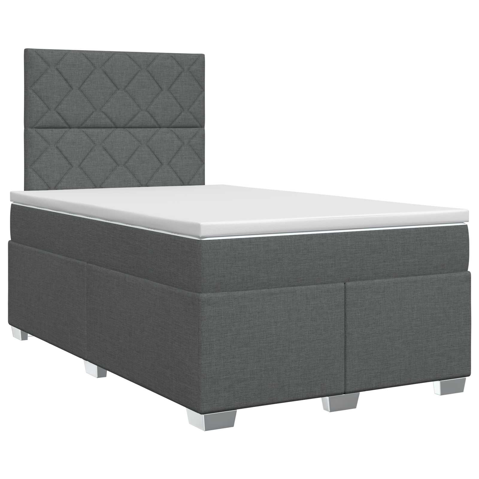 Boxspringbett mit Matratze Dunkelgrau 120 x 190 cm Stoff