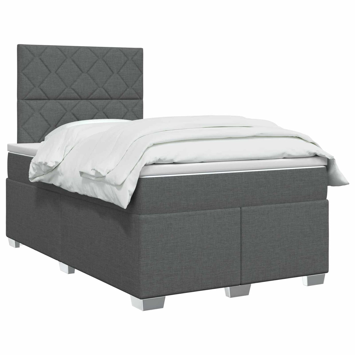 Boxspringbett mit Matratze Dunkelgrau 120 x 190 cm Stoff