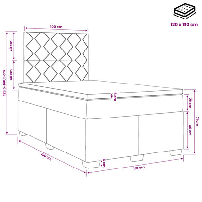 Boxspringbett mit Matratze Schwarz 120 x 190 cm Stoff