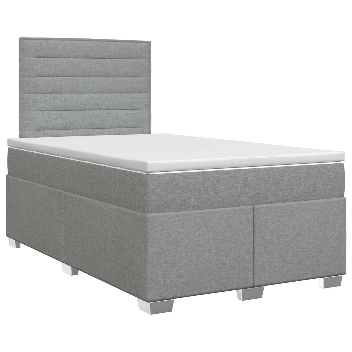 Boxspringbett mit Matratze Hellgrau 120 x 200 cm Stoff