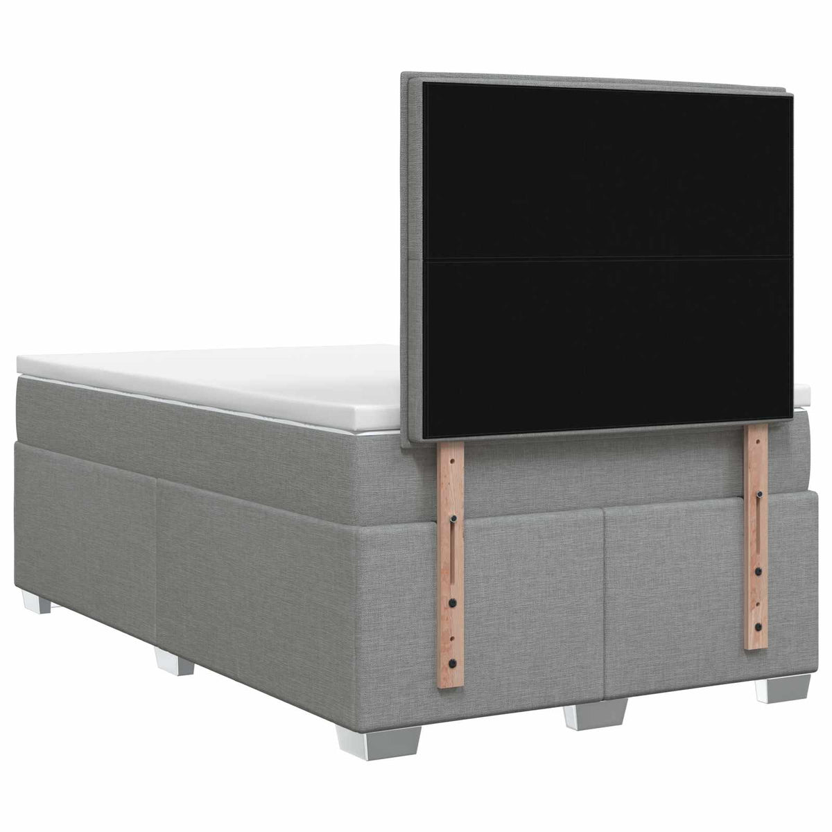 Boxspringbett mit Matratze Hellgrau 120 x 200 cm Stoff