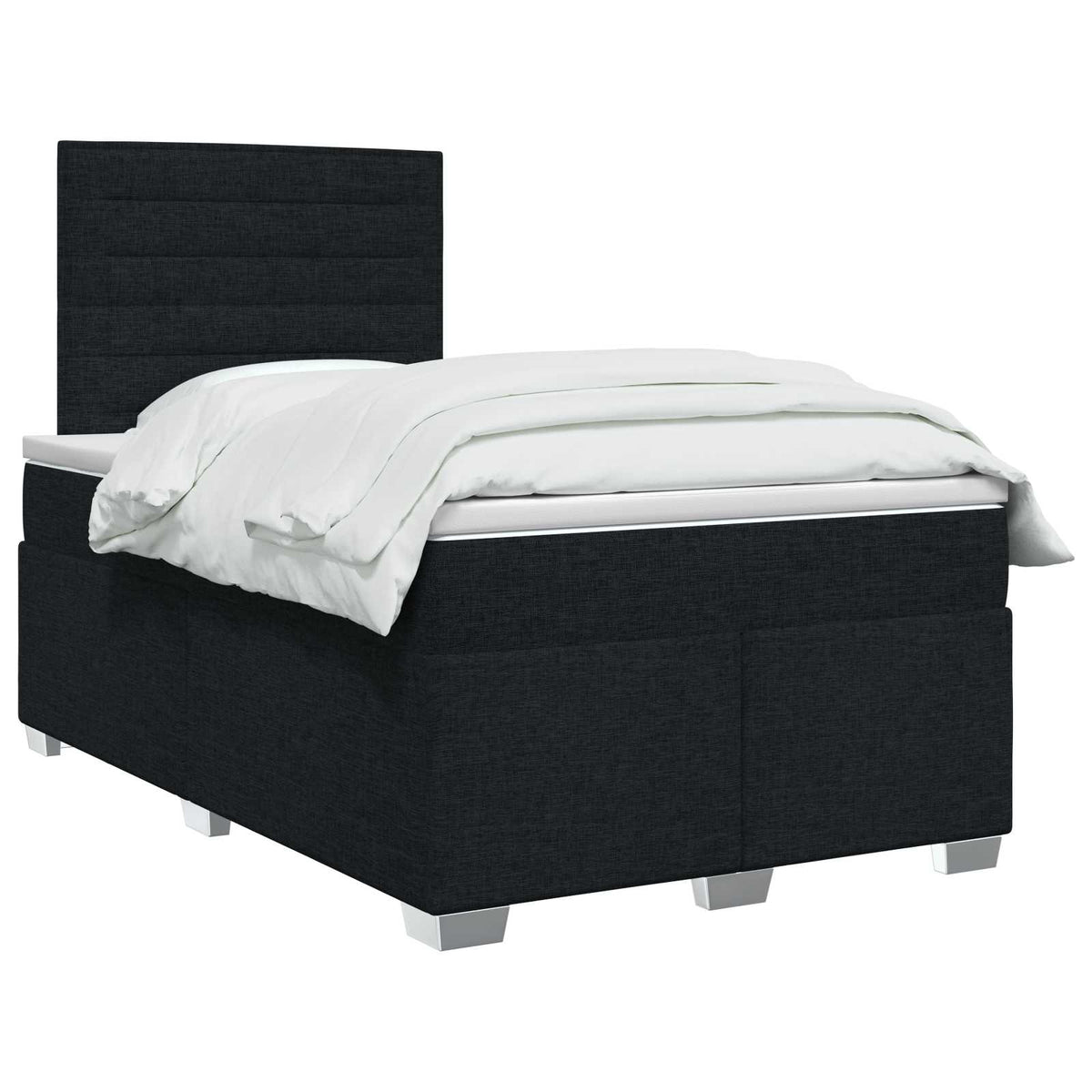 Boxspringbett mit Matratze Schwarz 120 x 200 cm Stoff