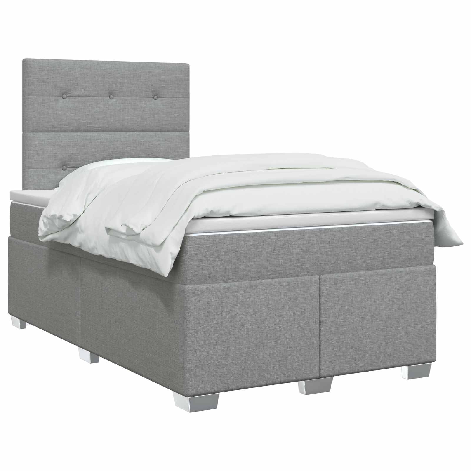 Boxspringbett mit Matratze Hellgrau 120 x 200 cm Stoff