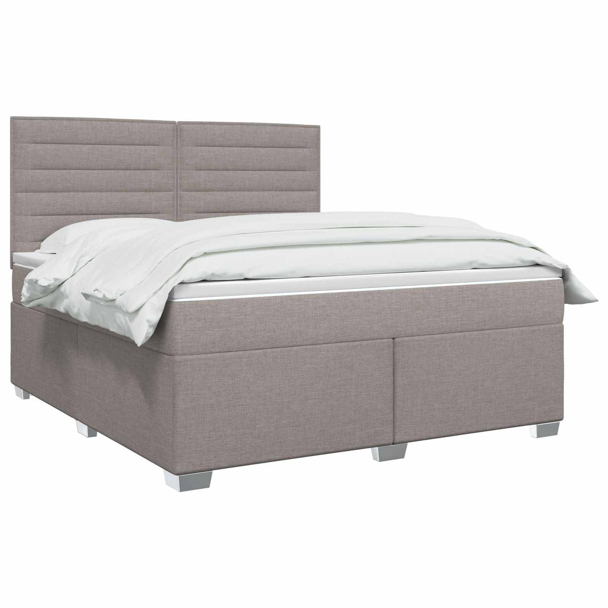 Boxspringbett mit Matratze Taupe 140 x 190 cm Stoff