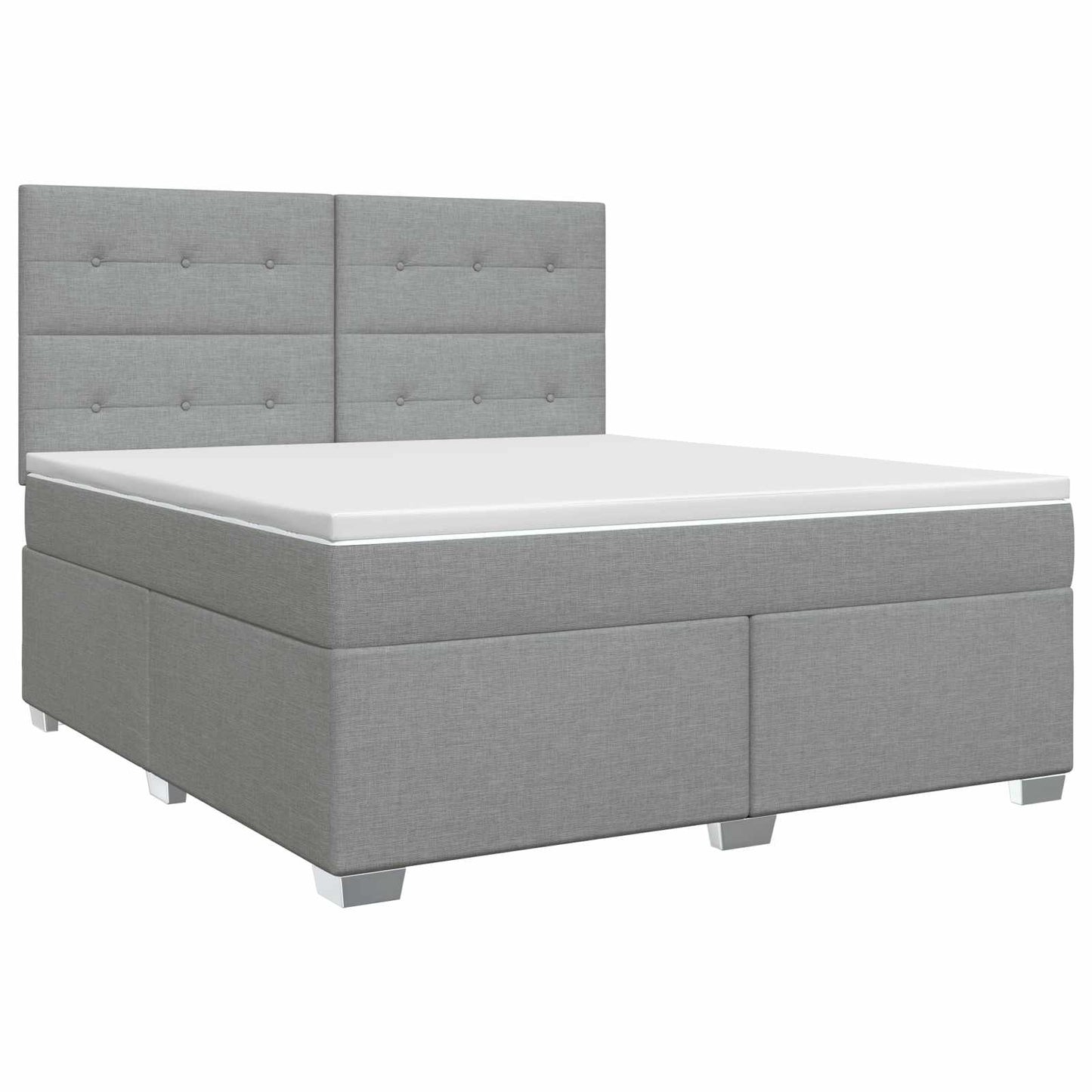 Boxspringbett mit Matratze Hellgrau 140 x 190 cm Stoff