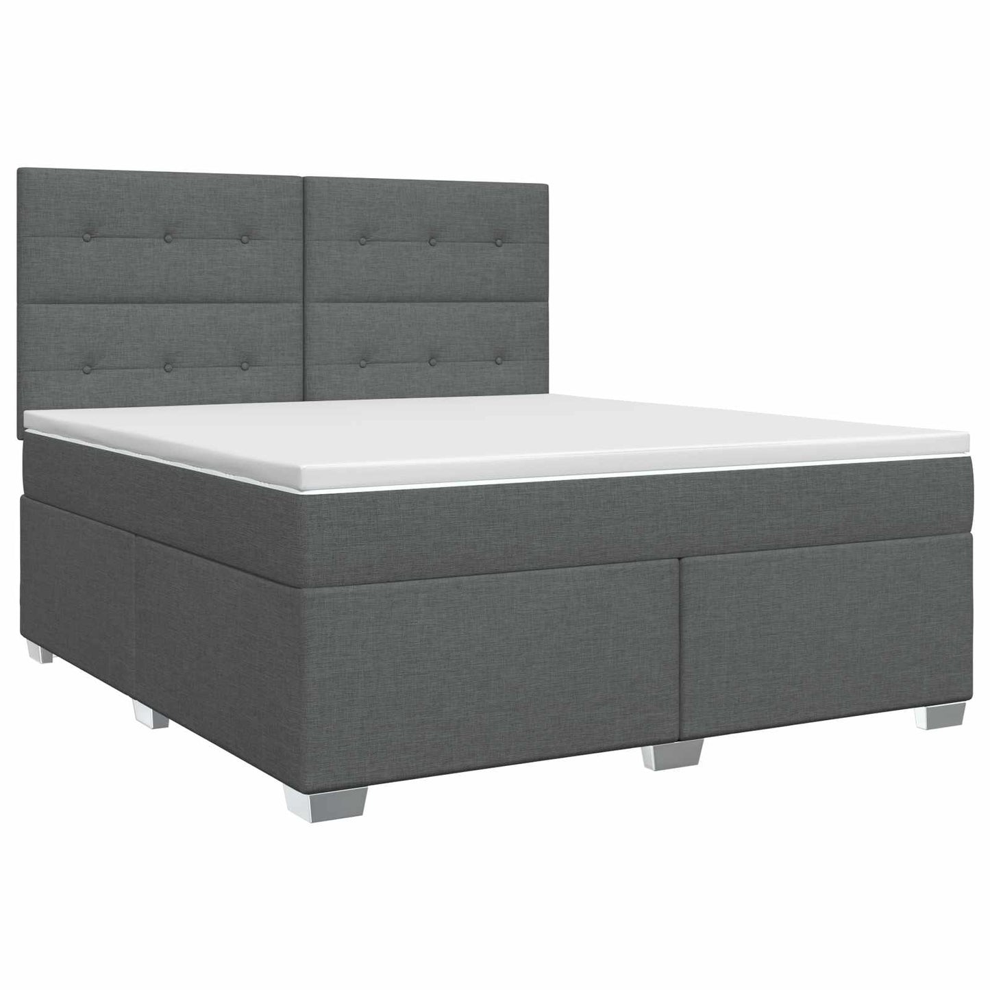 Boxspringbett mit Matratze Dunkelgrau 140 x 190 cm Stoff