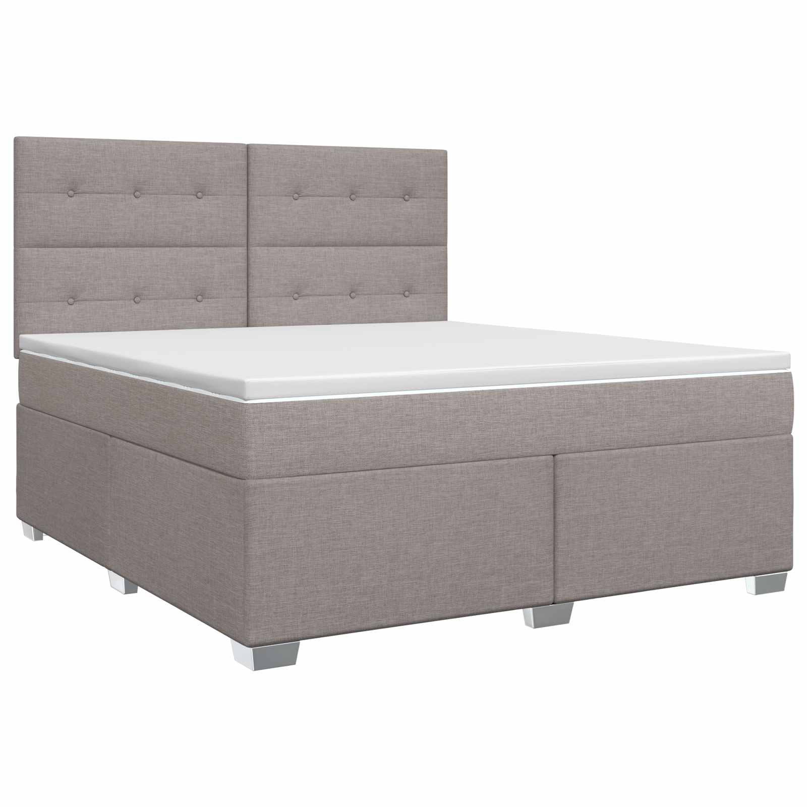 Boxspringbett mit Matratze Taupe 140 x 190 cm Stoff