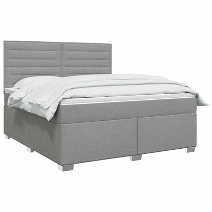 Boxspringbett mit Matratze Hellgrau 140 x 200 cm Stoff