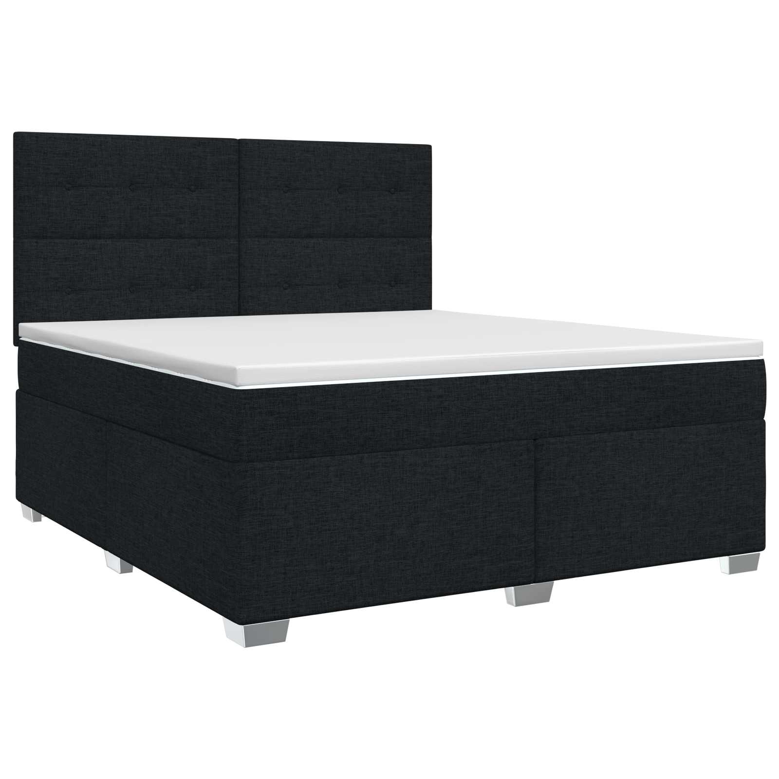 Boxspringbett mit Matratze Schwarz 140 x 200 cm Stoff