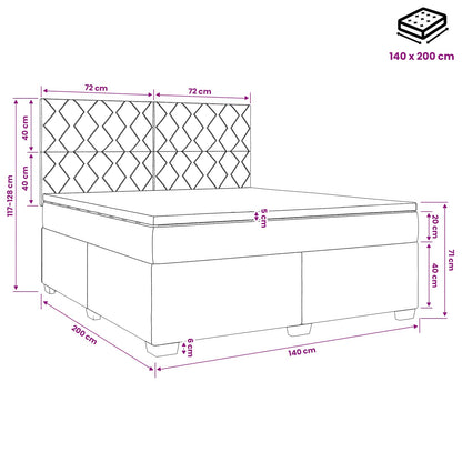 Boxspringbett mit Matratze Dunkelgrau 140 x 200 cm Stoff