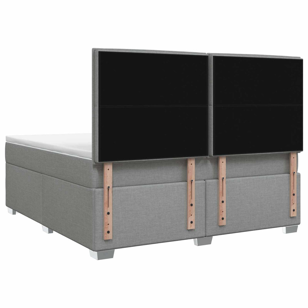 Boxspringbett mit Matratze Hellgrau 160 x 200 cm Stoff