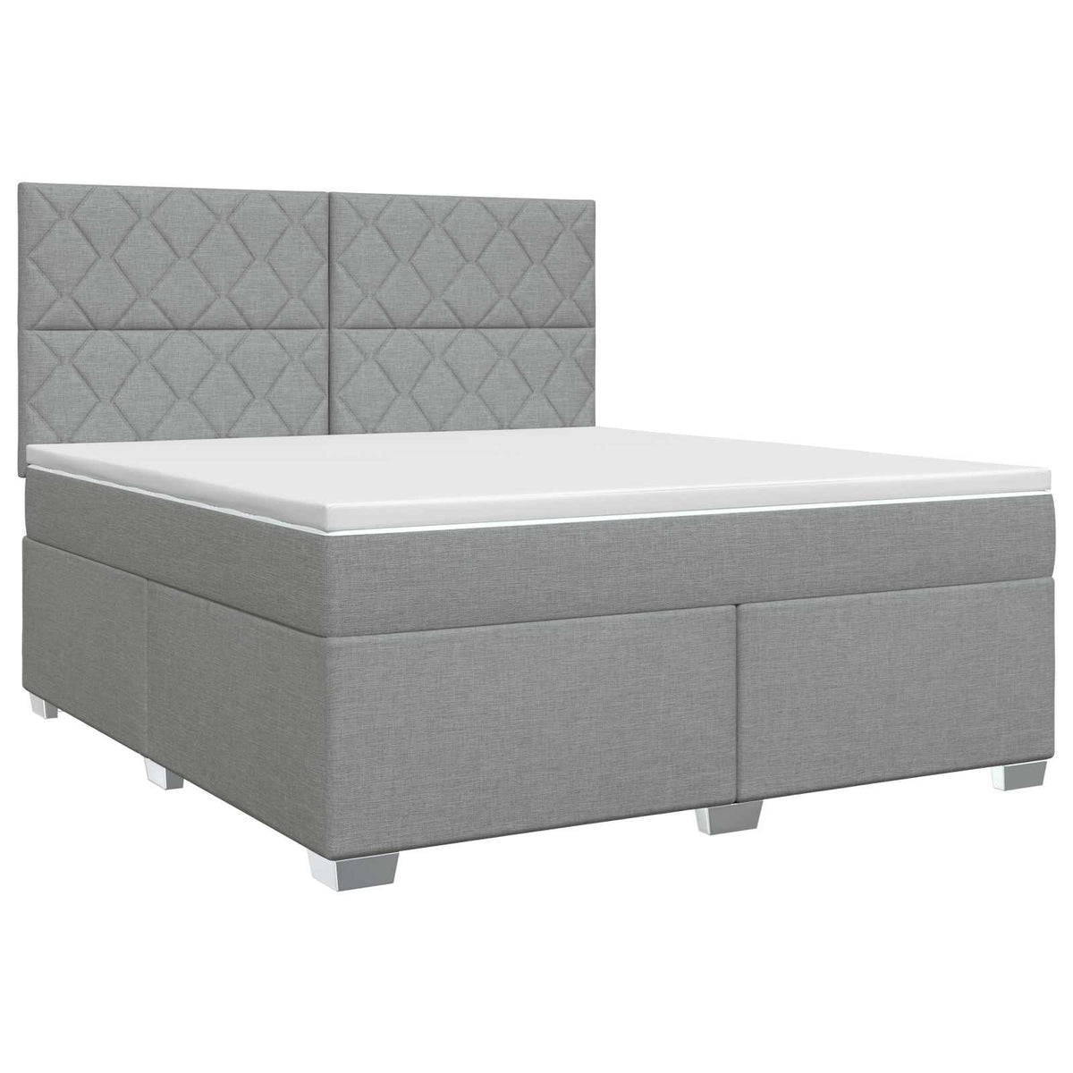 Boxspringbett mit Matratze Hellgrau 160 x 200 cm Stoff