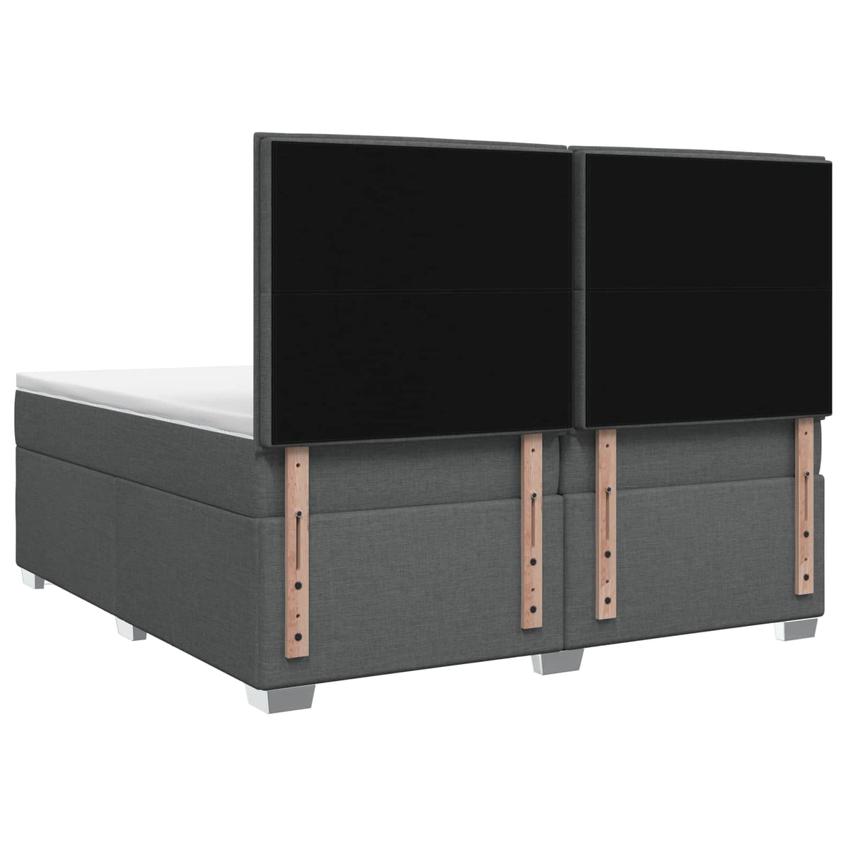 Boxspringbett mit Matratze Dunkelgrau 200 x 200 cm Stoff