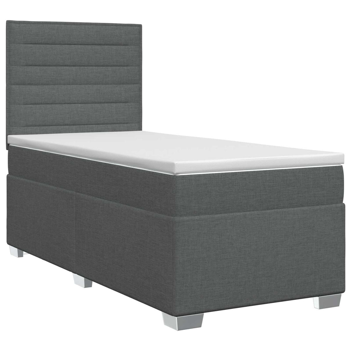 Boxspringbett mit Matratze Dunkelgrau Einzeln Stoff