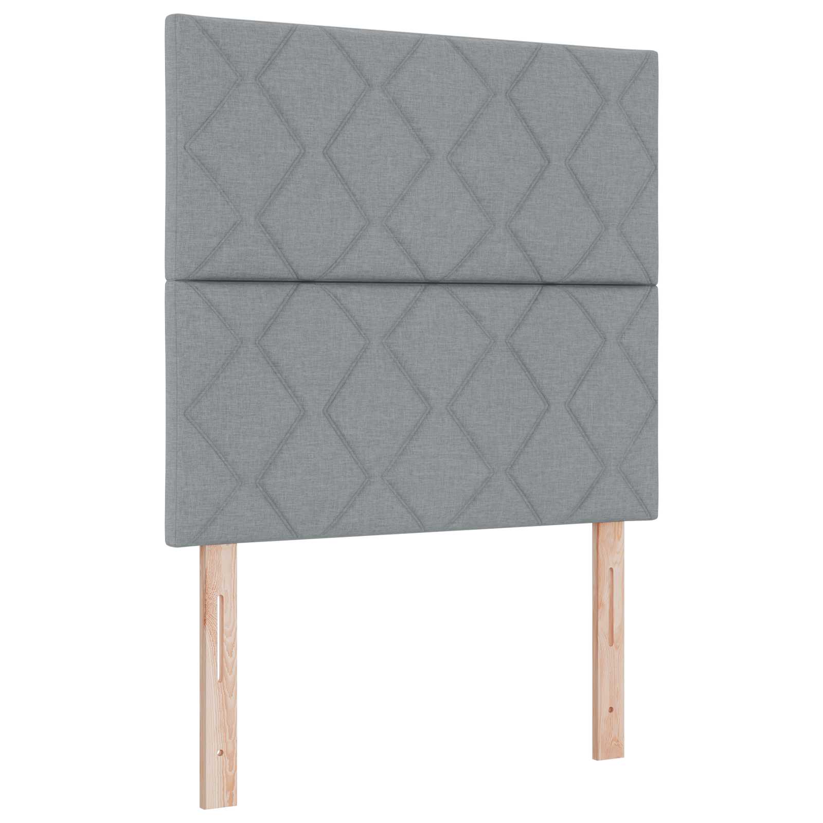 Boxspringbett mit Matratze mit Kopfteil Hellgrau Einzeln Stoff