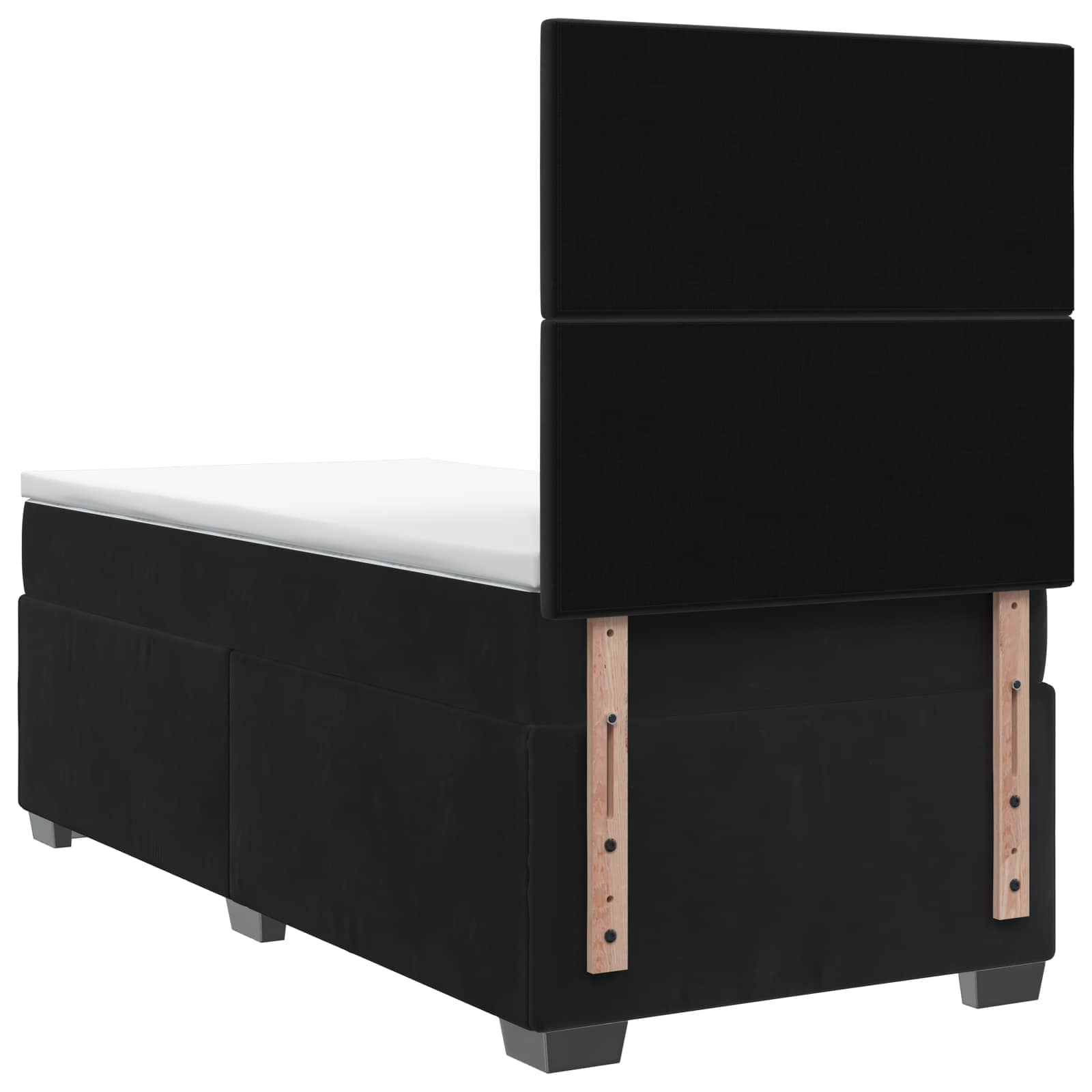 Boxspringbett mit Matratze Schwarz 80 x 200 cm Samt