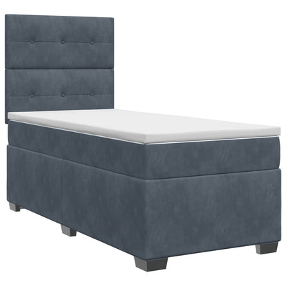 Boxspringbett mit Matratze Dunkelgrau 80 x 200 cm Samt